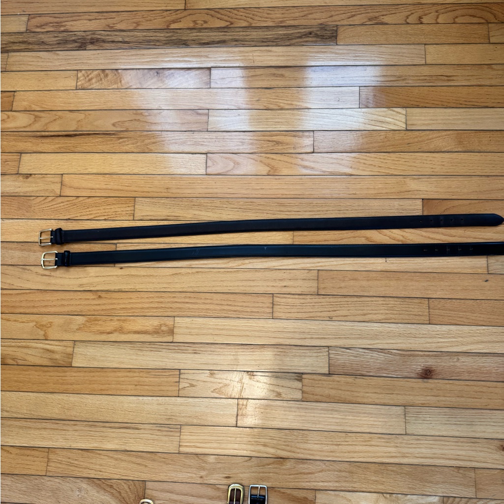 Black Leather Belts With Gold Buckles Size 36